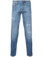 Dior Homme Distressed Straight-leg Jeans - Blue