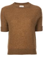Khaite Cropped Knitted T-shirt - Brown