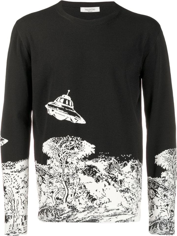 Valentino Time Traveller Intarsia Jumper - Black