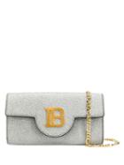 Balmain Glitter Metallic Chain Mini Bag - Silver