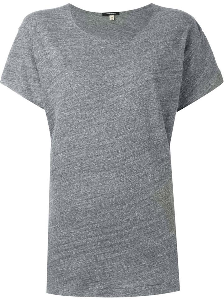 R13 Raw Edge T-shirt, Women's, Size: M, Grey, Cotton/spandex/elastane