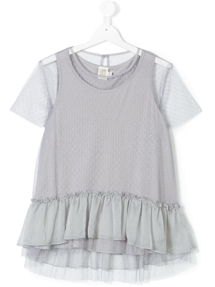 Caffe' D'orzo Ruffled Blouse - Grey