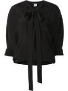 Derek Lam Tie Neck Blouse, Women's, Size: 36, Black, Silk