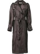 Nina Ricci Creased Trench Coat, Women's, Size: 36, Green, Wool/viscose/polyester