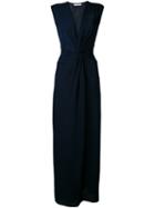 Bianca Spender Twist Front Long Dress, Women's, Size: 10, Blue, Nylon/polyester/spandex/elastane