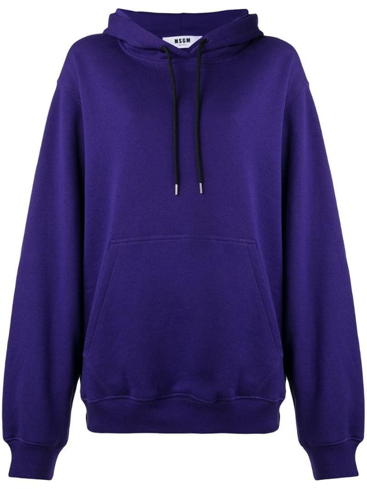 Msgm Logo Stamp Hoodie - Purple