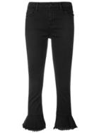 Essentiel Antwerp Cropped Flare Raw Hem Jeans - Black