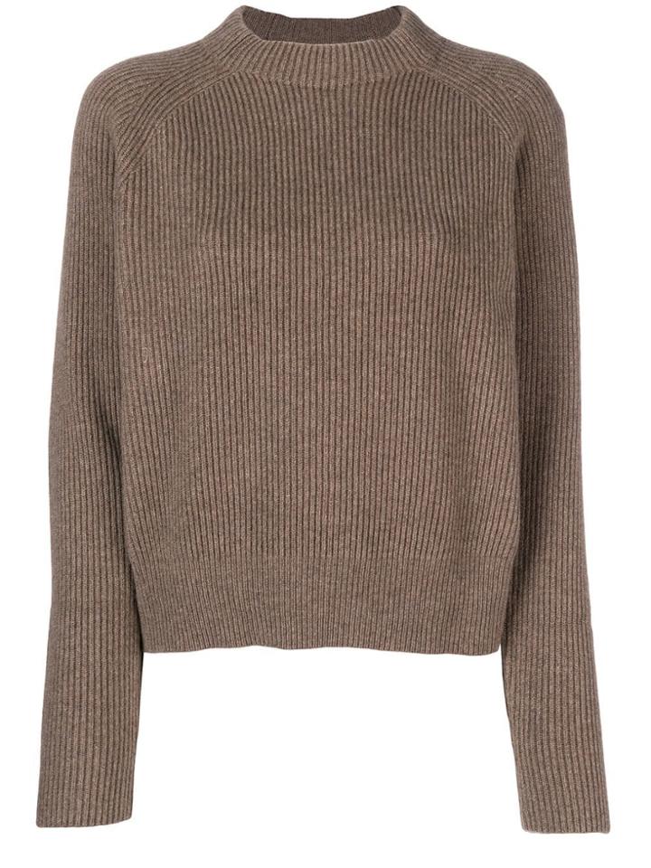 The Row Cashmere Ribbed Design Jumper - Brown