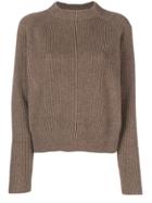The Row Cashmere Ribbed Design Jumper - Brown
