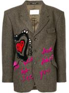 Maison Margiela Embroidered Boxy Blazer - Brown