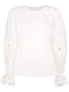 See By Chloé Pouf-sleeve Floral Detail Blouse - White