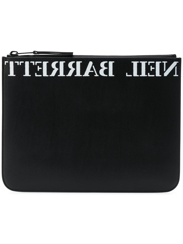 Neil Barrett Logo Pouch Clutch - Black
