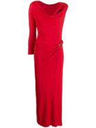 Versace Vintage One Shoulder Gown - Red