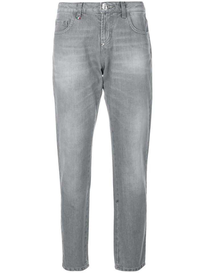Philipp Plein - Boyfriend Jeans - Women - Cotton/polyester - 29, Grey, Cotton/polyester