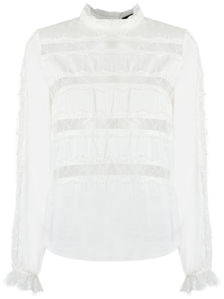 Talie Nk Lace Inserts Blouse, Women's, Size: 44, White, Cotton