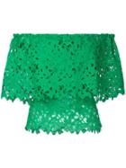 Bambah - Lace Off Shoulder Top - Women - Cotton/polyester - 8, Green, Cotton/polyester