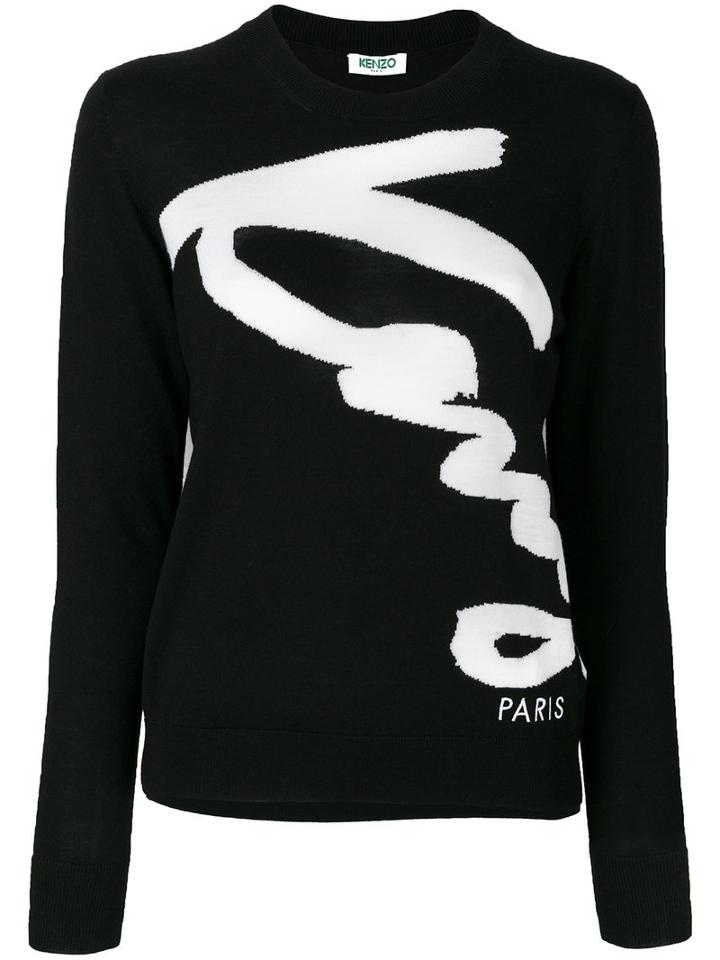 Kenzo - Embroidered Sweater - Women - Cotton/wool - S, Black, Cotton/wool