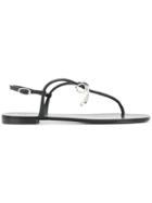Giuseppe Zanotti Design Crystal Bow Sandals - Black