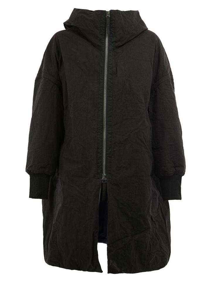 Ziggy Chen Oversized Hooded Coat, Men's, Size: 46, Black, Cotton