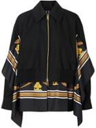 Burberry Scarf Detail Cotton Gabardine Harrington Jacket - Black