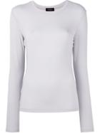 Les Copains Long Sleeved T-shirt, Women's, Size: 40, Grey, Elastodiene/modal