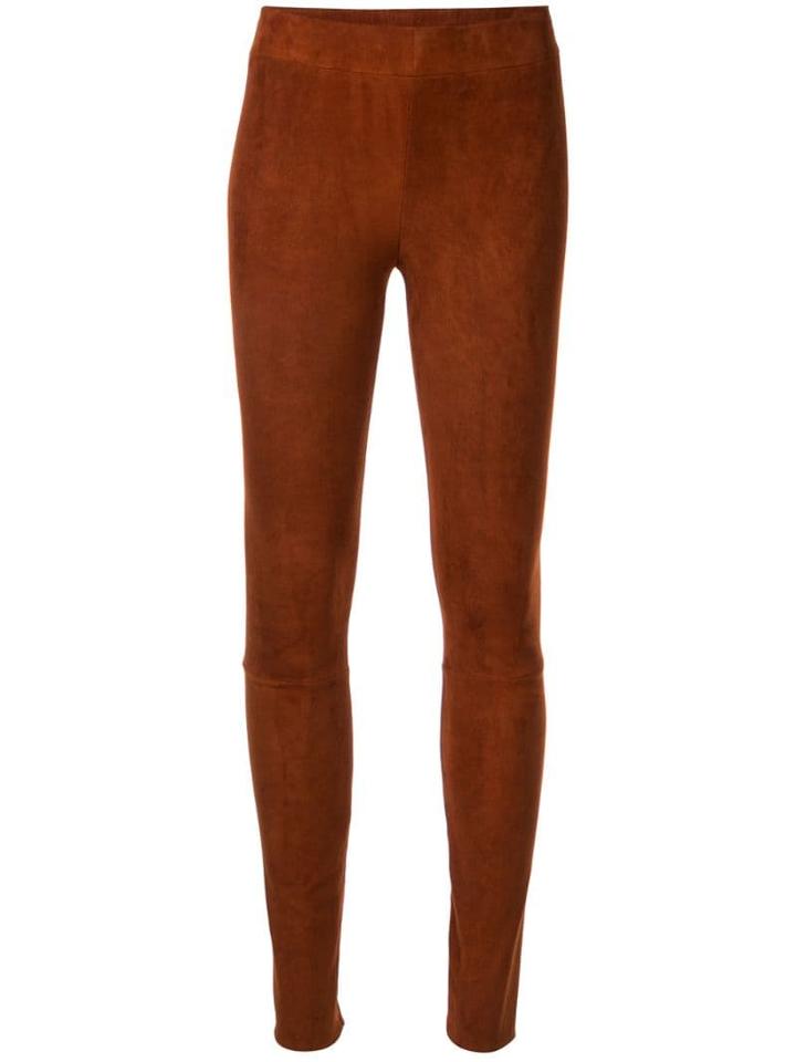 The Row Suede Leggings - Brown