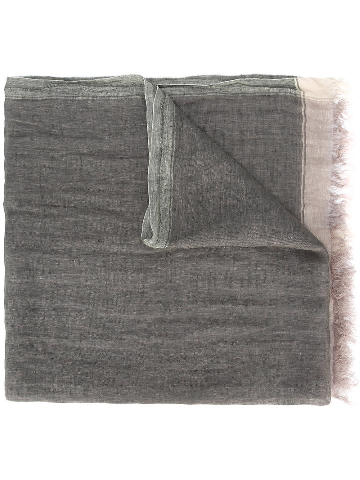 Brunello Cucinelli Frayed Scarf, Green, Linen/flax
