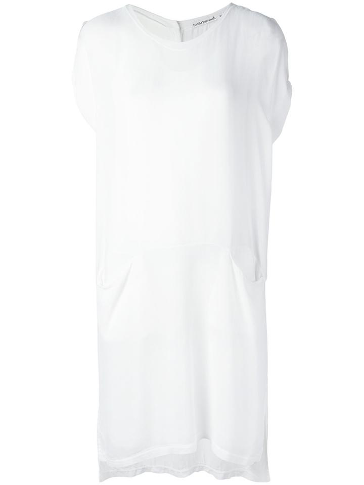 Transit - Loose Fit Short Sleeve Shift Dress - Women - Spandex/elastane/viscose - 1, Women's, White, Spandex/elastane/viscose