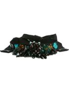 Msgm Embellished Belt, Women's, Black, Plastic/acetate/cotton