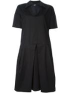 Jil Sander Navy Flared Polo Shirt Dress