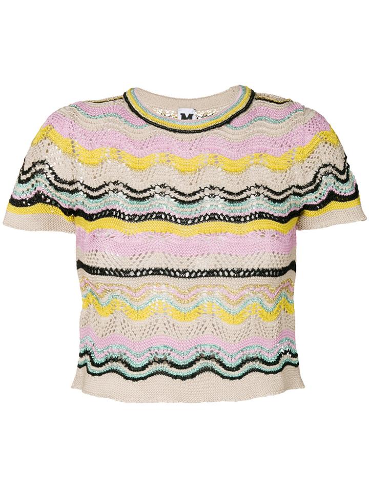 M Missoni Chevron Cropped Knit Top - Multicolour