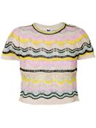 M Missoni Chevron Cropped Knit Top - Multicolour