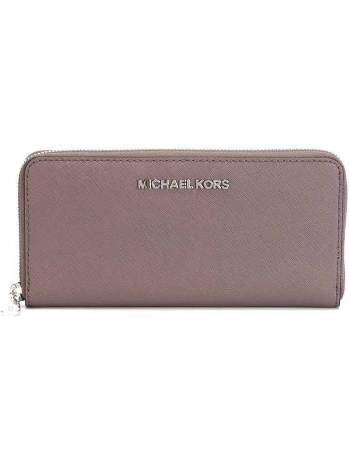 Michael Michael Kors - 'jet Set Travel' Continental Wallet - Women - Calf Leather - One Size, Grey, Calf Leather