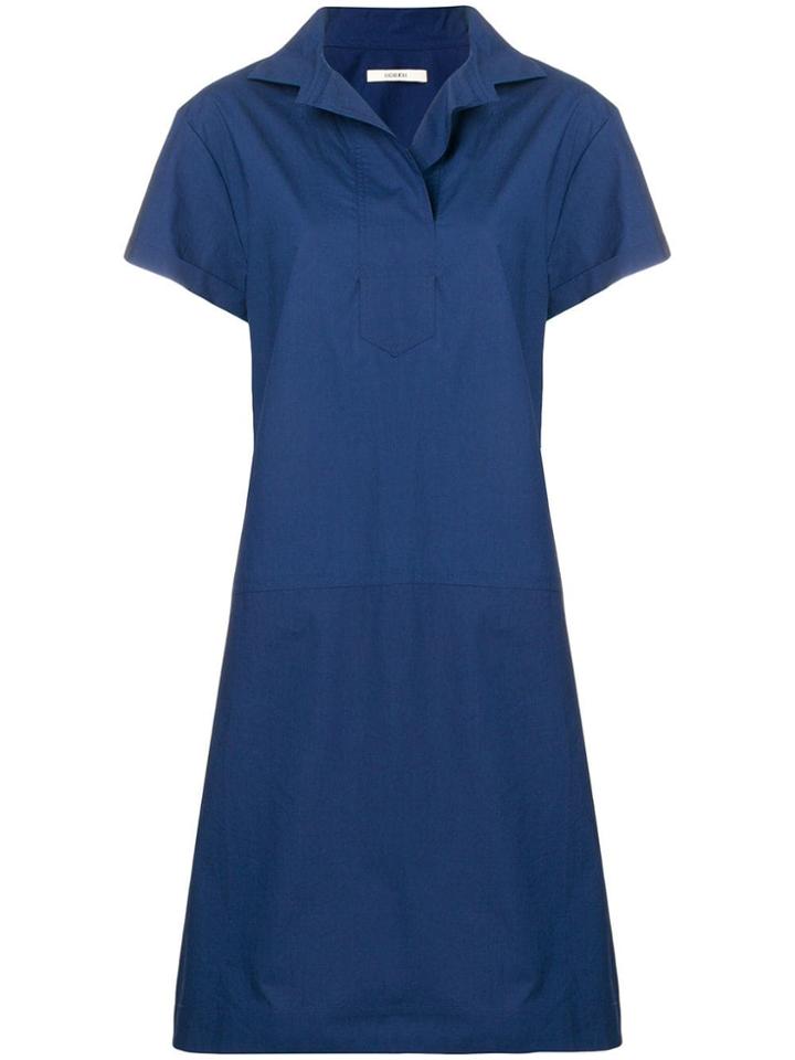 Odeeh Shortsleeved Flared Dress - Blue