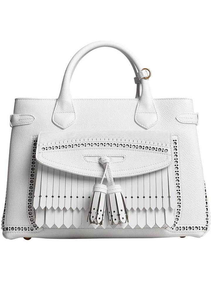 Burberry Medium Banner With Brogue Detail - White