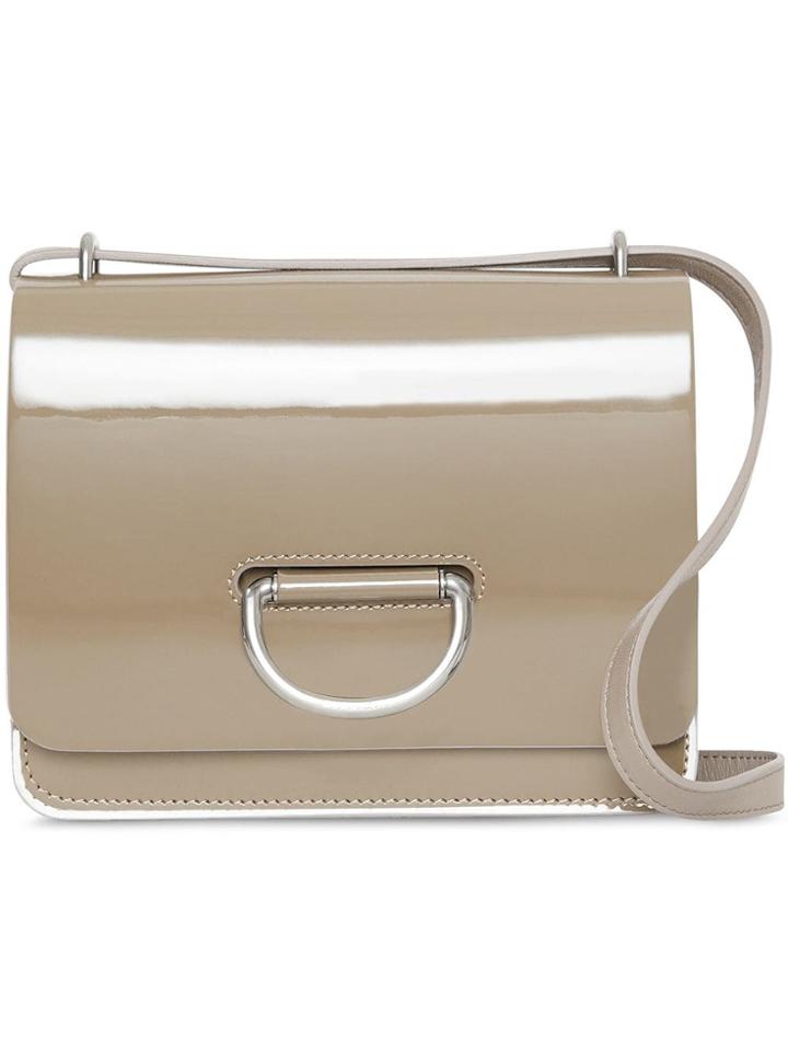 Burberry The Small Patent Leather D-ring Bag - Grey
