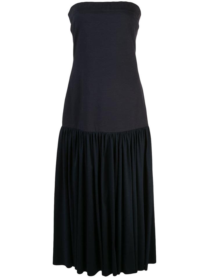 Tibi Punto Milano Strapless Dress - Blue