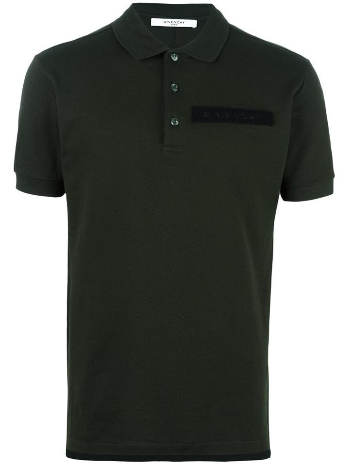 Givenchy Logo Plaque Polo Shirt, Men's, Size: Medium, Green, Cotton