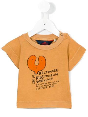 The Animals Observatory - Baltimore Print T-shirt - Kids - Cotton - 18 Mth, Yellow/orange
