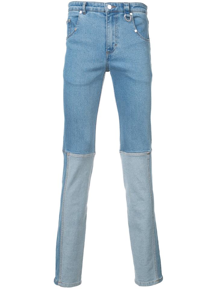 Icosae Patchwork Slim Fit Jeans - Blue