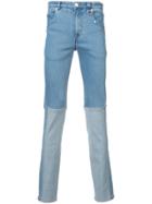 Icosae Patchwork Slim Fit Jeans - Blue