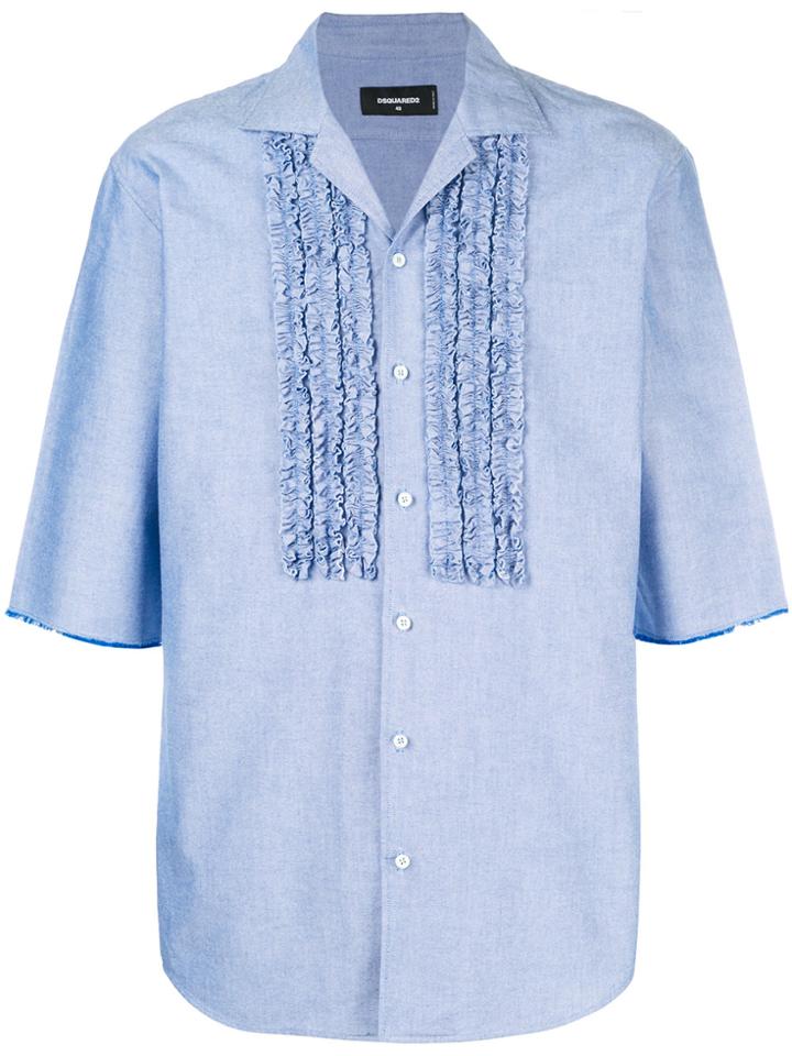 Dsquared2 Ruffle-trimmed Shirt - Blue
