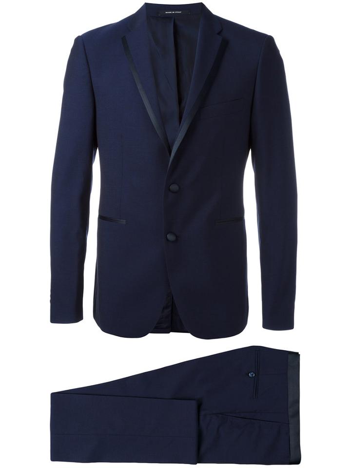 Tagliatore - Contrast Trim Dinner Suit - Men - Virgin Wool/cupro - 50, Blue, Virgin Wool/cupro