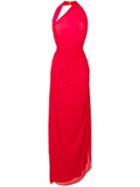 Alexander Mcqueen Ruched Design Evening Dress - Red