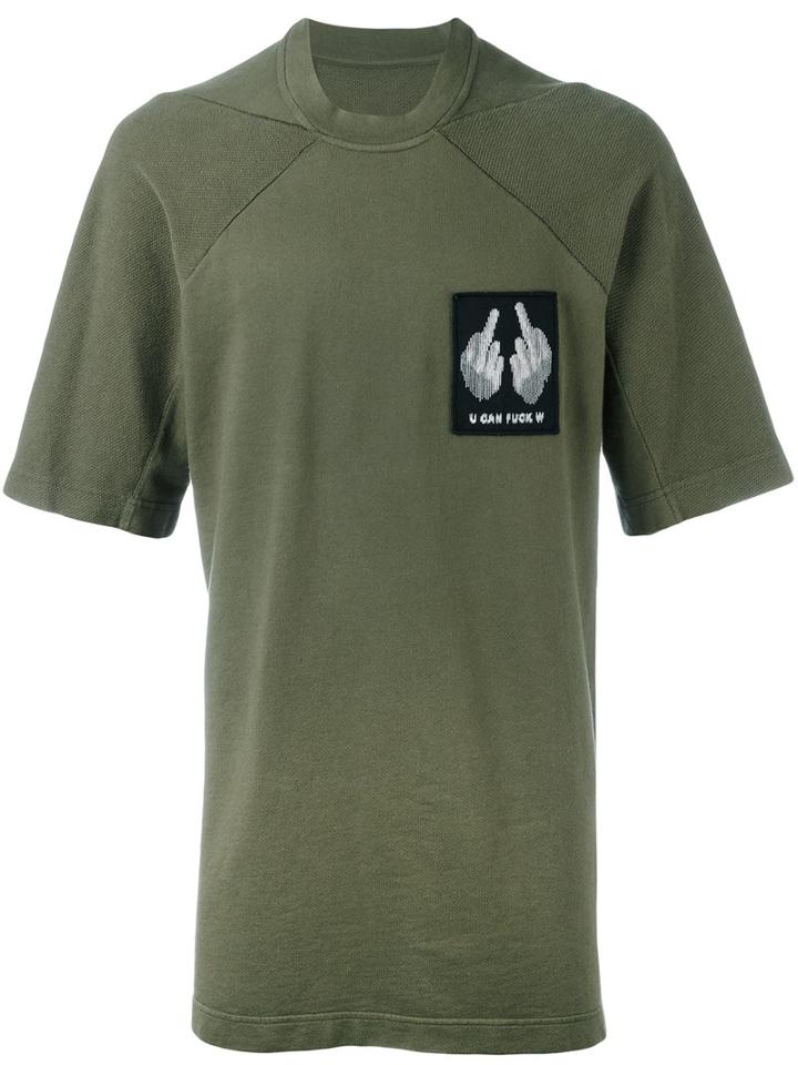 11 By Boris Bidjan Saberi - Chest Patch T-shirt - Men - Cotton - M, Green, Cotton