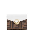 Fendi F Micro Trifold Wallet - Brown