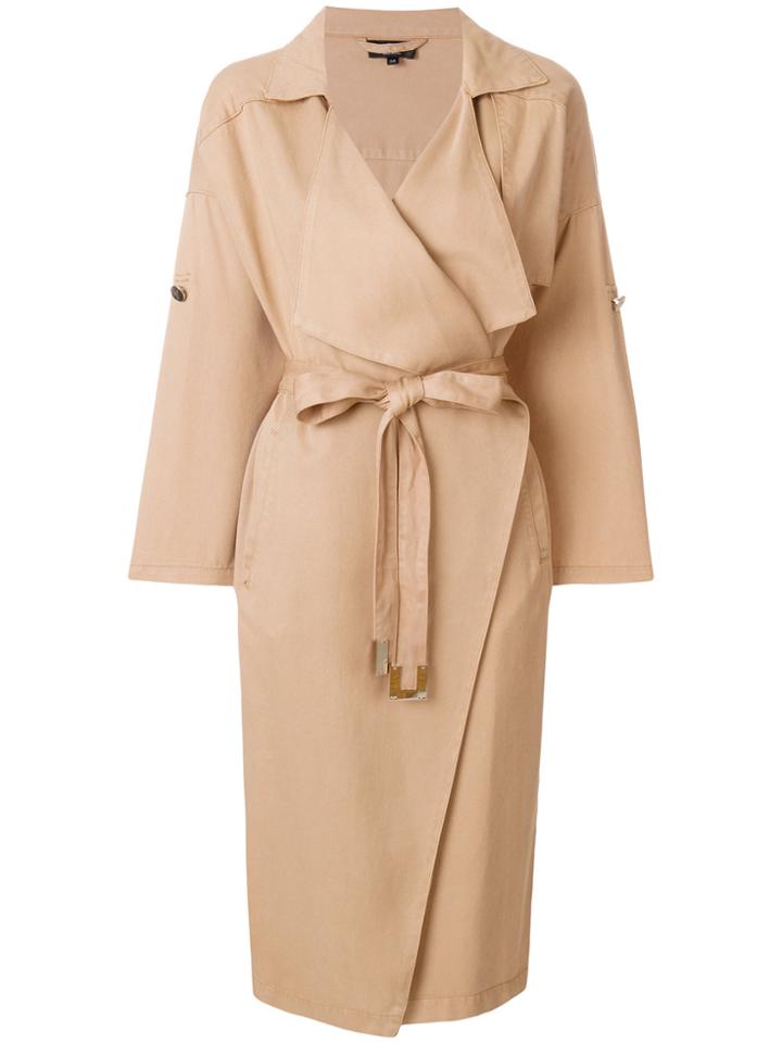 Elisabetta Franchi Oversized Trench Coat - Nude & Neutrals