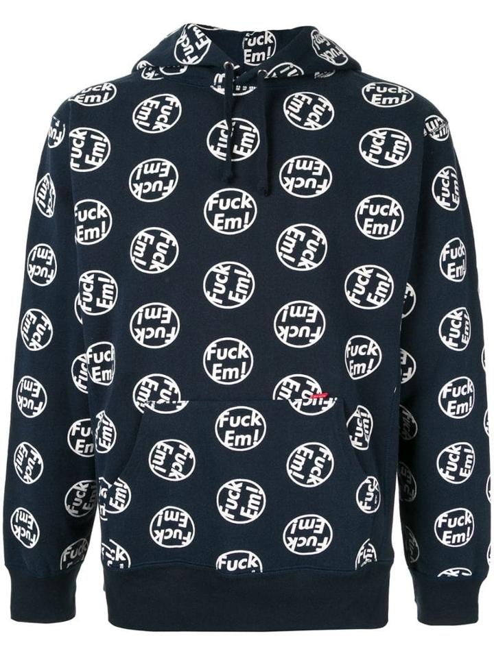 Supreme F*ck Em All Hooded Sweatshirt - Blue