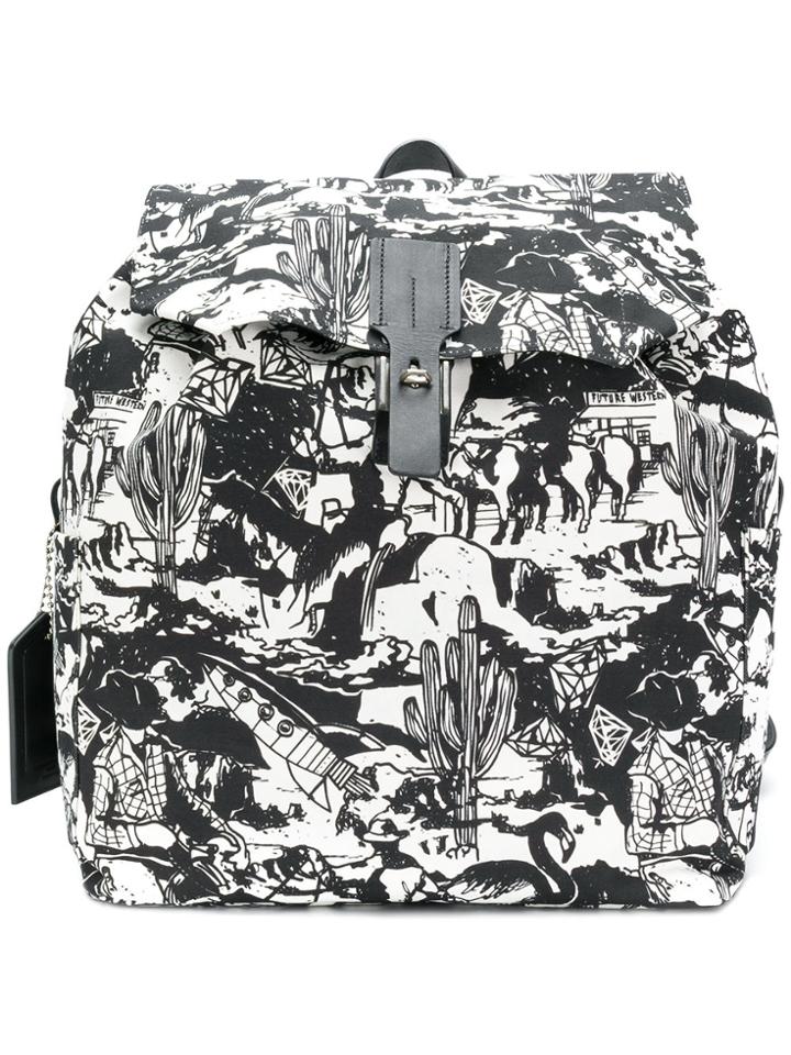 Golden Goose Deluxe Brand Western Print Backpack - White