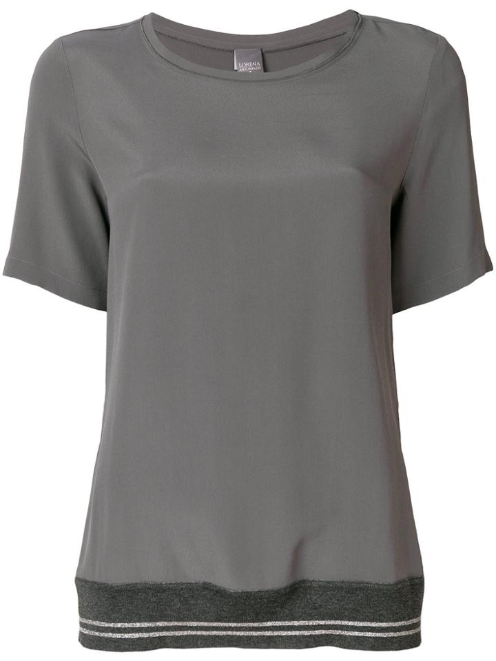Lorena Antoniazzi Contrast Hem Top - Grey